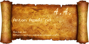 Anton Agmánd névjegykártya